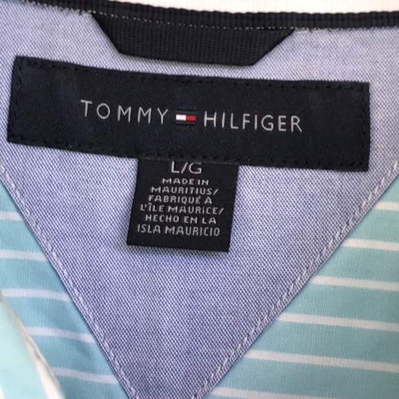 Mens large Tommy Hilfiger blue/white Button down - Picture 3 of 6